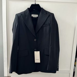 Black Gucci Ladies Suit with Blazer Jacket and Pants  (Unused Uniform)